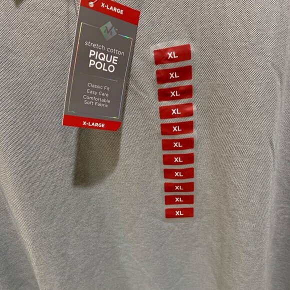 Members Mark Mens Size XL‎ Grey Pique Stretch Cotton Classic Fit Polo Shirt - Picture 3 of 5